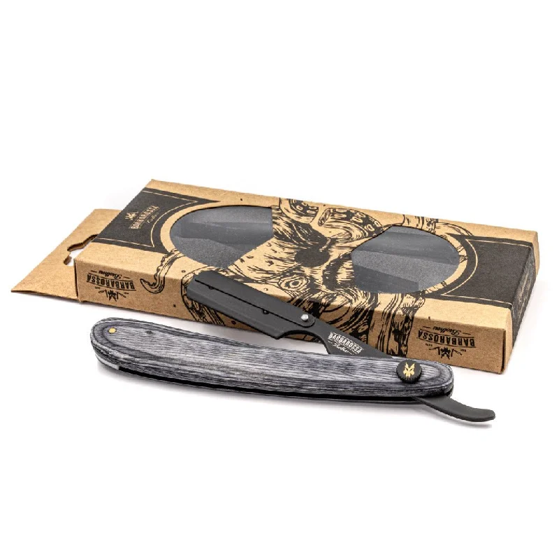 Cut Throat Razor - The Buccaneer in Grey - Wooden