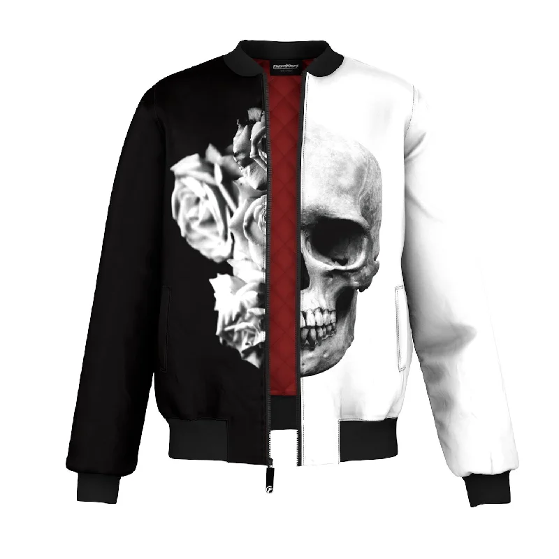 Black & White Skull Bomber Jacket