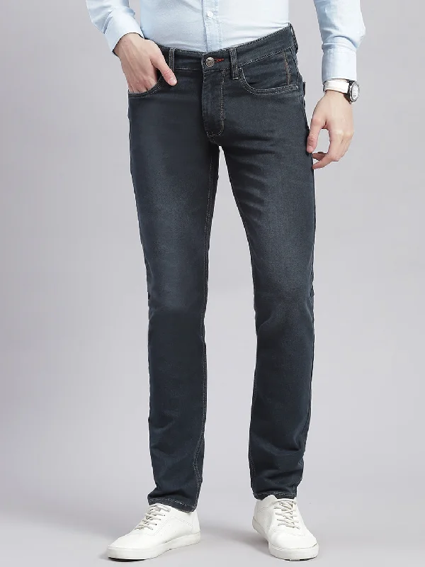 Men Blue Light Wash Regular Fit Denims