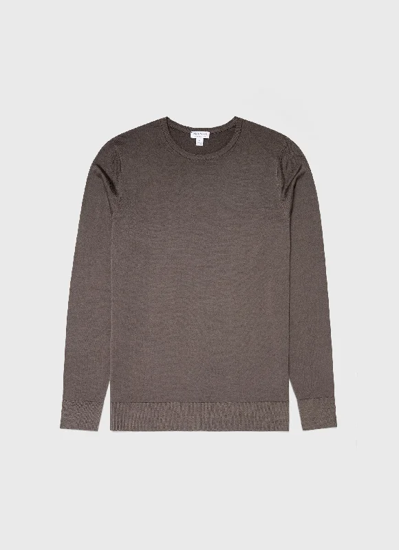 Men's Extra-Fine Merino Crew Neck in Cedar