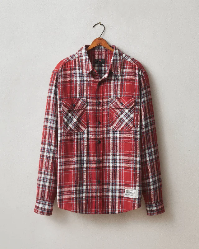 Vintage Flannel - Bonfire Red Plaid