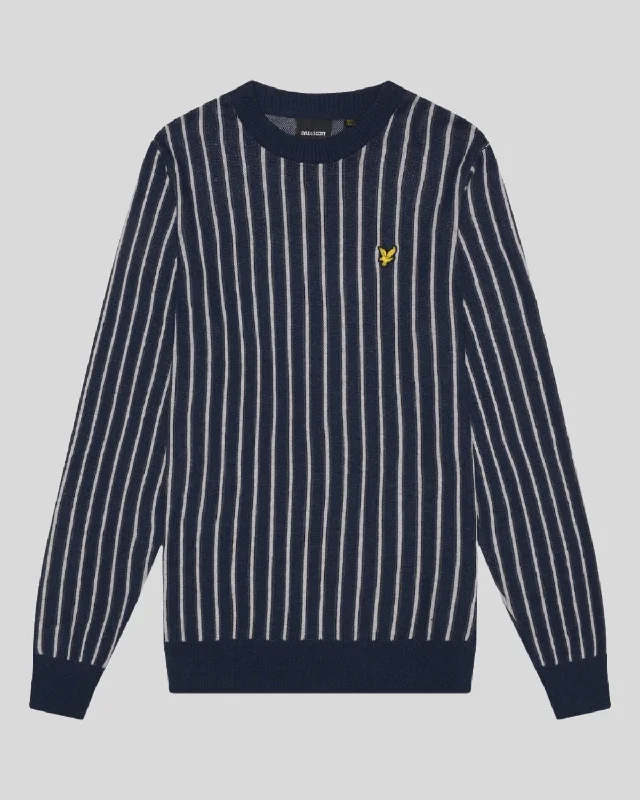 Vertical Stripe Crew Neck Jumper