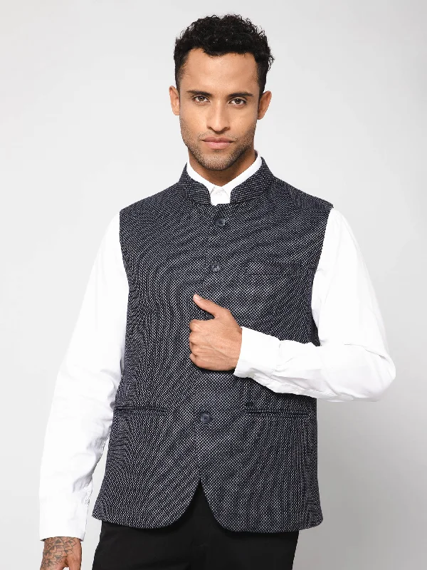 Cantabil Men Navy Waist Coat