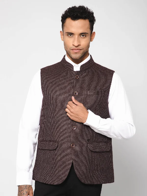 Cantabil Men Wine Waist Coat